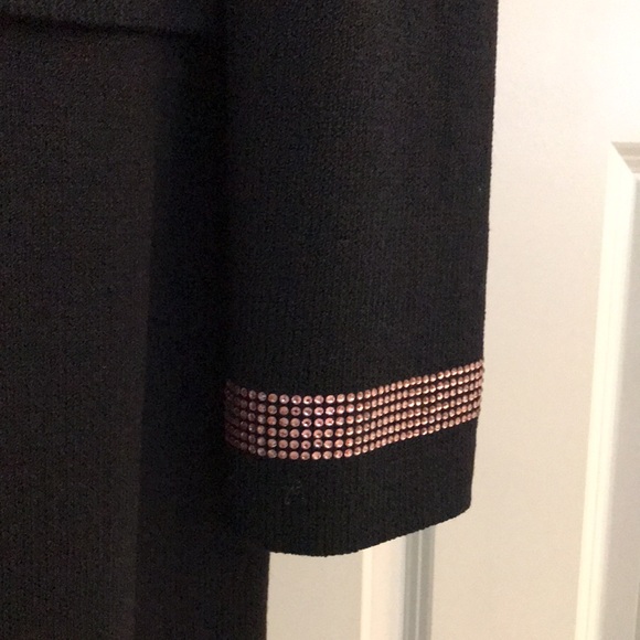 New St. John Evening Black Dress & Jacket  Pink Rhinestone Austrian Crystals  14 - Picture 11 of 17